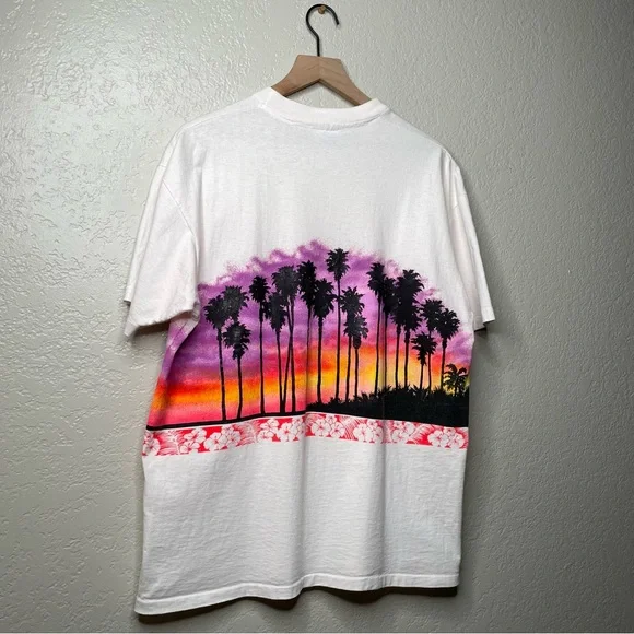 90s Vintage San Diego Cali Sunset Wrap Around T-Shirt 1991 Single Stitch - Picture 10 of 11